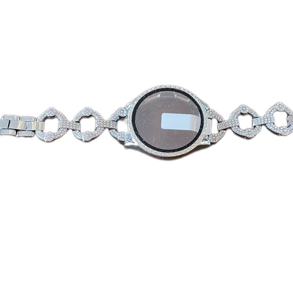 Joyozy Fashion Watch Bands Silver toned encrusted with Rhinestone Accents - Picture 1 of 10